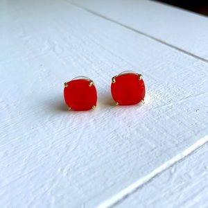 Kate spade classic red earrings with gold setting